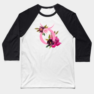 Taurus Horoscope Zodiac Pink Flower Design Baseball T-Shirt